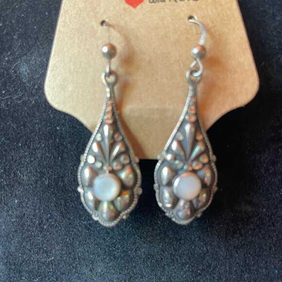Used Sterling and Moon stone earrings. - Picture 2 of 2